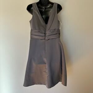 David’s Bridal Women's  Size 12 gray/silver Satin Ruched Formal Evening Dress